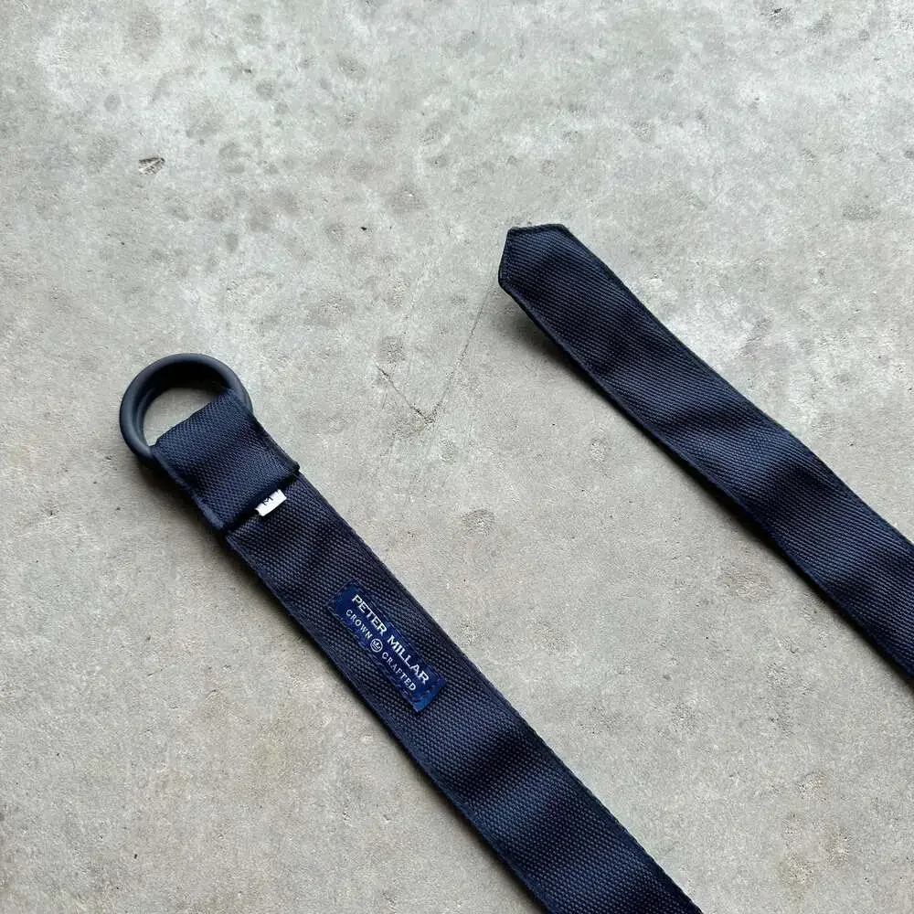 Peter Millar Crown Crafted Navy Performance O-Ring Belt - Medium
